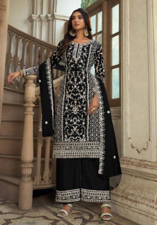 Picture of Enticing Net Black Straight Cut Salwar Kameez