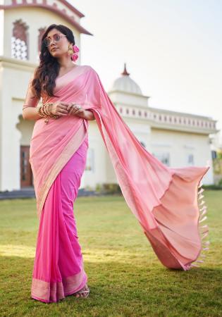 Picture of Superb Georgette Pale Violet Red Saree