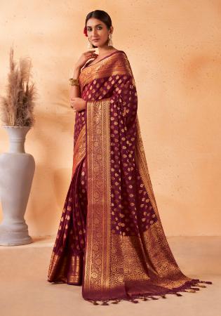 Picture of Superb Georgette Maroon Saree