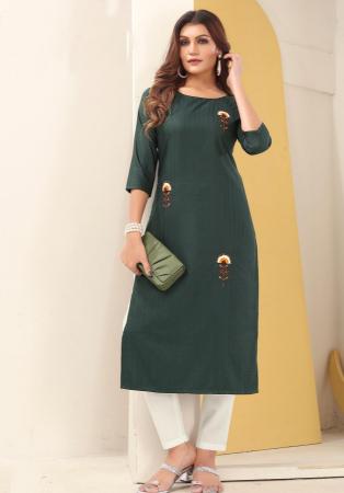 Picture of Ideal Silk Dark Slate Grey Kurtis & Tunic