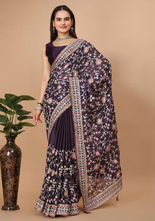 Picture of Bewitching Silk Purple Saree