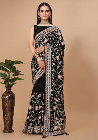 Picture of Nice Silk Black Saree