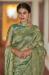 Picture of Delightful Silk & Organza Dark Olive Green Saree