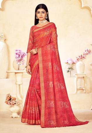 Picture of Radiant Linen & Silk Crimson Saree