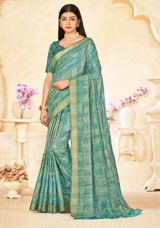 Picture of Fascinating Linen & Silk Slate Grey Saree