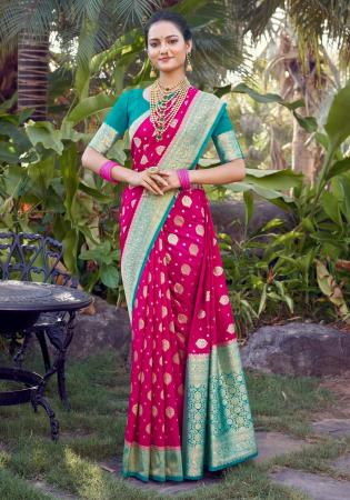 Picture of Appealing Crepe & Silk Medium Violet Red Saree