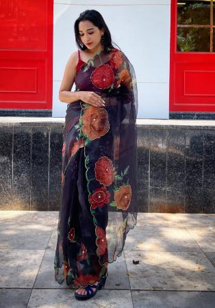 Picture of Sublime Organza Black Saree