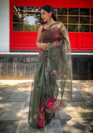 Picture of Ideal Organza Dark Sea Green Saree