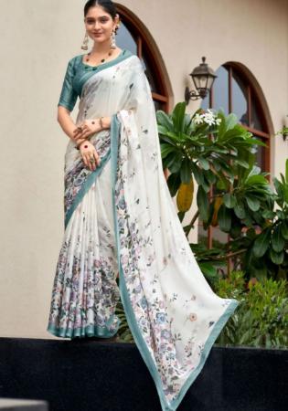 Picture of Magnificent Georgette Off White Saree