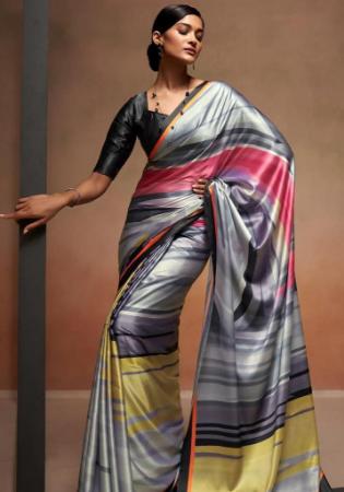 Picture of Taking Satin Light Slate Grey Saree