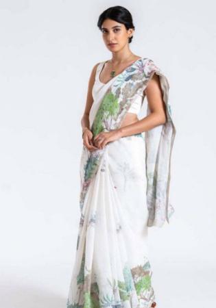 Picture of Ravishing Linen Lavender Saree