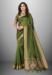 Picture of Sightly Cotton & Organza Dark Olive Green Saree