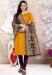 Picture of Well Formed Silk Orange Straight Cut Salwar Kameez