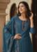 Picture of Chiffon Dark Slate Blue Straight Cut Salwar Kameez