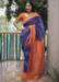 Picture of Appealing Linen Dark Slate Blue Saree