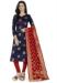 Picture of Appealing Silk Navy Blue Straight Cut Salwar Kameez