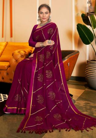 Picture of Beauteous Chiffon & Satin Purple Saree