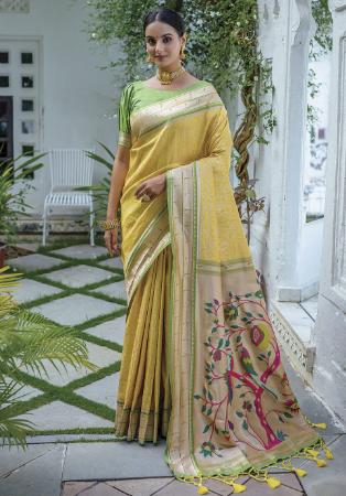 Picture of Bewitching Silk Dark Khaki Saree