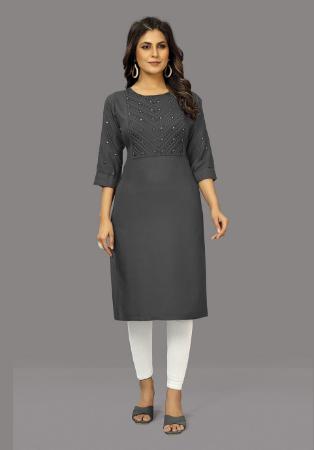 Picture of Good Looking Rayon Dim Gray Kurtis & Tunic