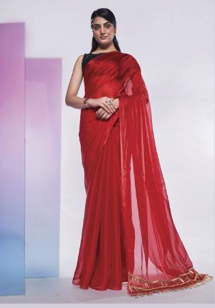 Picture of Grand Chiffon Fire Brick Saree