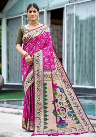 Picture of Elegant Silk Medium Violet Red Saree