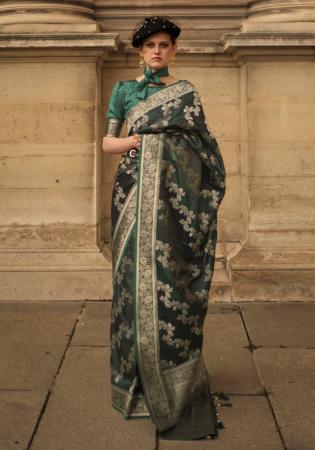 Picture of Graceful Satin Sea Green Saree