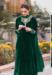 Picture of Chiffon & Satin Dark Green Straight Cut Salwar Kameez