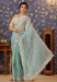 Picture of Statuesque Georgette Sky Blue Saree