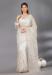 Picture of Shapely Georgette & Net White Smoke Saree