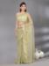 Picture of Comely Georgette & Net Dark Khaki Saree