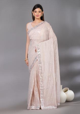 Picture of Comely Georgette & Net Thistle Saree