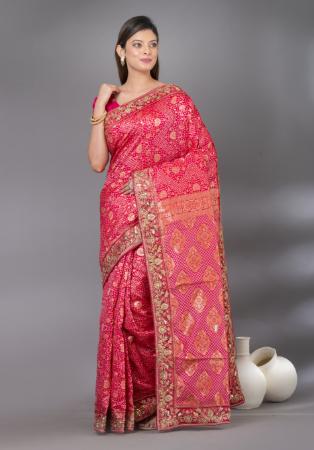 Picture of Enticing Georgette & Net Pale Violet Red Saree