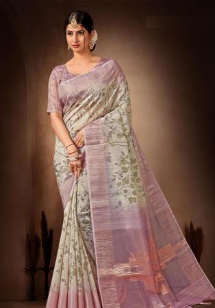 Picture of Magnificent Organza Rosy Brown Saree