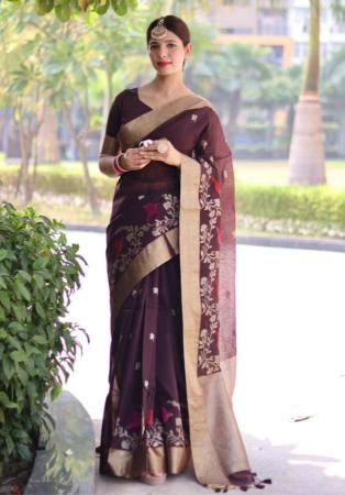 Picture of Pretty Linen & Silk Black Saree