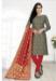 Picture of Bewitching Silk Dim Gray Straight Cut Salwar Kameez