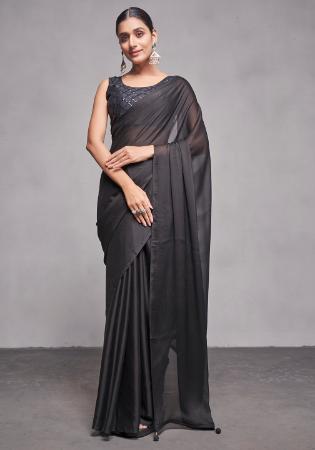 Picture of Delightful Silk Black Saree