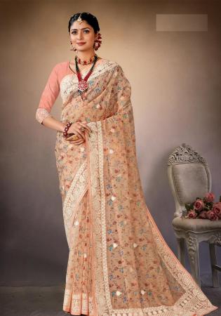 Picture of Taking Organza Rosy Brown Saree