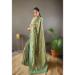 Picture of Beautiful Silk Dark Olive Green Saree