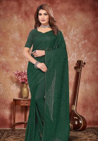 Picture of Lovely Georgette Sea Green Saree