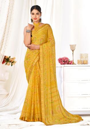 Picture of Well Formed Chiffon Sandy Brown Saree