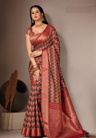 Picture of Fascinating Silk Dark Khaki Saree