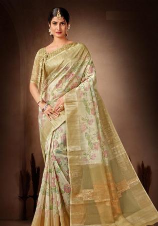 Picture of Pretty Organza Tan Saree