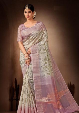 Picture of Beauteous Organza Rosy Brown Saree