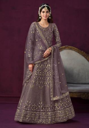 Picture of Wonderful Net Dim Gray Anarkali Salwar Kameez