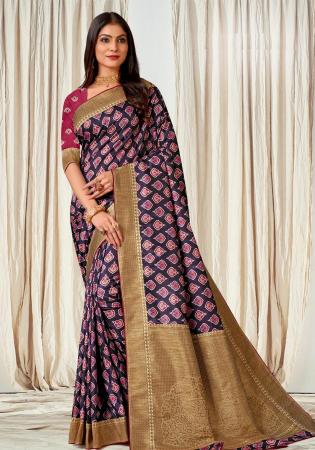 Picture of Resplendent Silk Dark Olive Green Saree