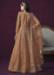 Picture of Comely Net Dark Khaki Anarkali Salwar Kameez