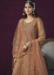 Picture of Comely Net Dark Khaki Anarkali Salwar Kameez