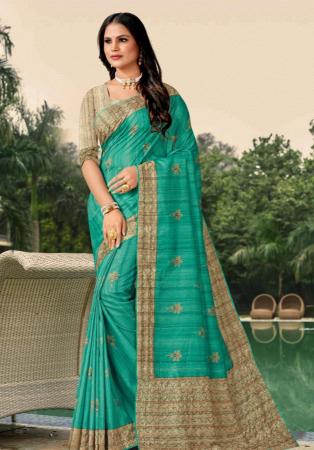 Picture of Pleasing Silk Light Sea Green Saree