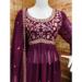 Picture of Georgette Dim Gray Straight Cut Salwar Kameez