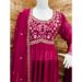 Picture of Georgette Dark Red Straight Cut Salwar Kameez